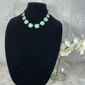 🆕 Color Brand Silver & Green Square Necklace